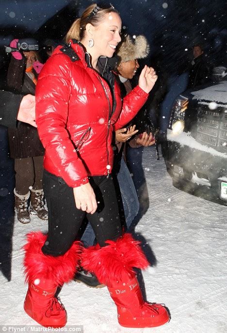 Mariah Carey leads the rush of stars to Aspen in festive red snow 